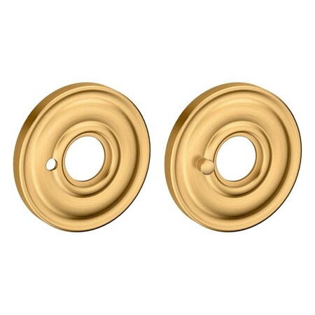 Baldwin Privacy Pair Rosettes Lifetime Satin Brass 5148.044